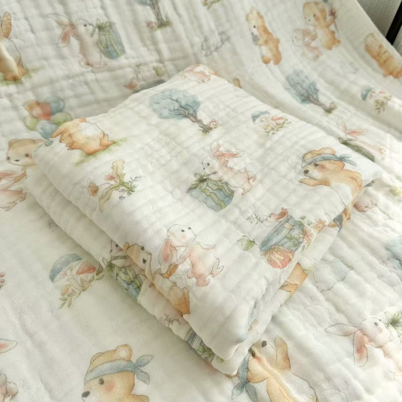 Bamboo Cotton Super Soft Class A Baby Blanket Six-Layer Interwoven Gauze Bath Towel Digital Non-Fluorescent Non-Pilling Sweat-Absorbing Breathable - Image 4